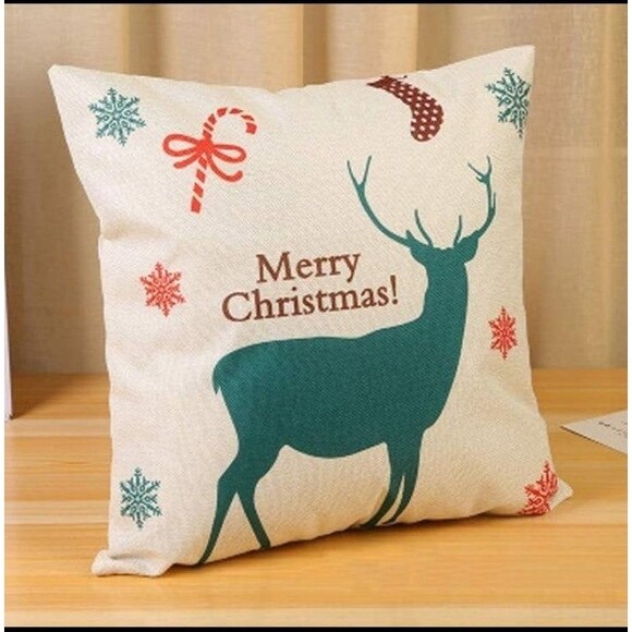 Christmas Pillows Cover Merry Christmas Reindeer - Picture 1 of 1